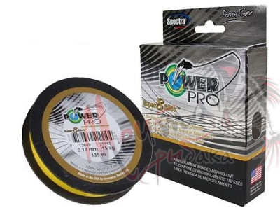 Шнур плетеный POWERPRO SUPER 8 d-0.13, 135 м. (Y)